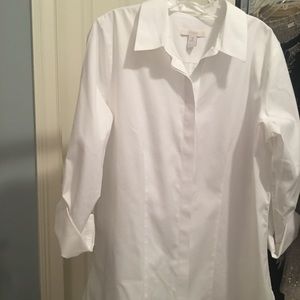 Never worn white cotton Chico’s blouse.